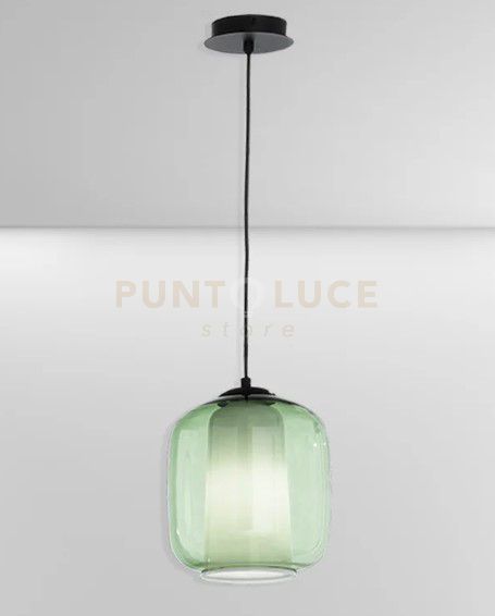 foto del prodotto sospensione verve 2 1 luce verde attacco e14 senza base d attacco d.20cm h.19cm