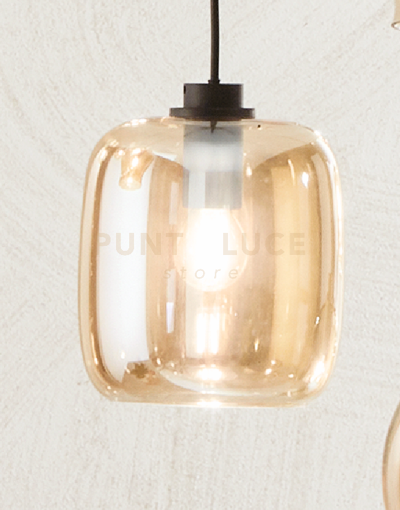 foto del prodotto sospensione verve 3 1 luce ambra attacco e14 senza base d attacco d.16cm h.19cm