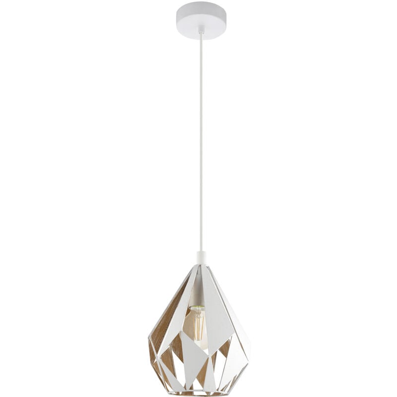 foto del prodotto sospensione vintage carlton 1 acciaio bianco oro 1 luce e27