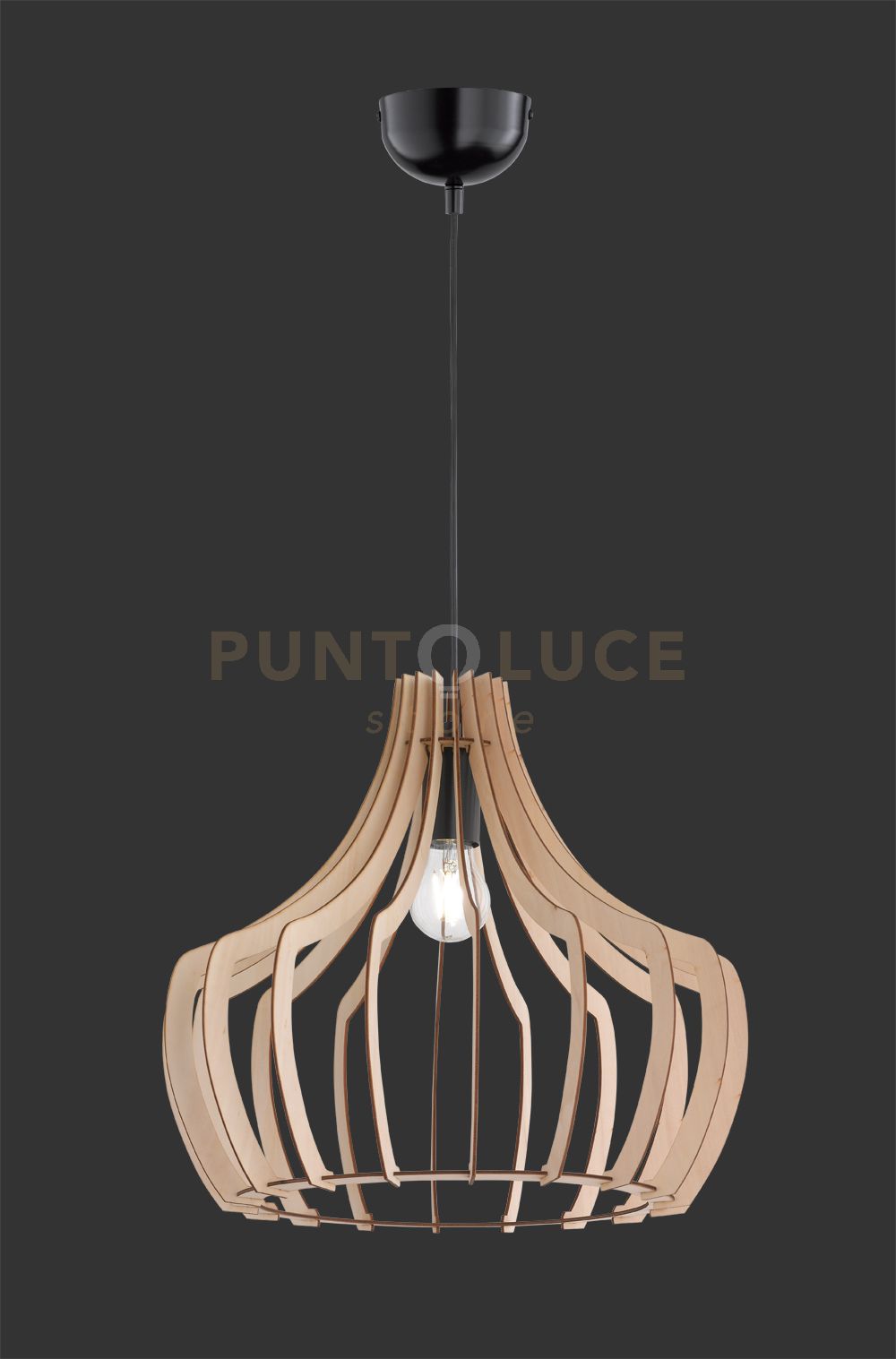 foto del prodotto sospensione wood campana listelli di legno r30253830