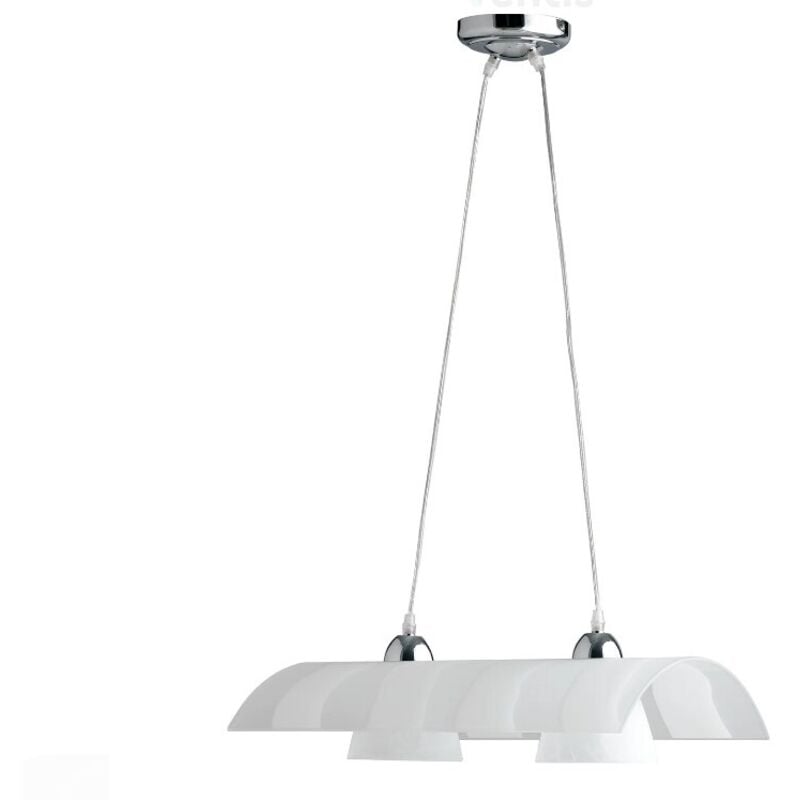 foto del prodotto sospensione zebrata bianca 2xe27 50x33x16cm fan europe