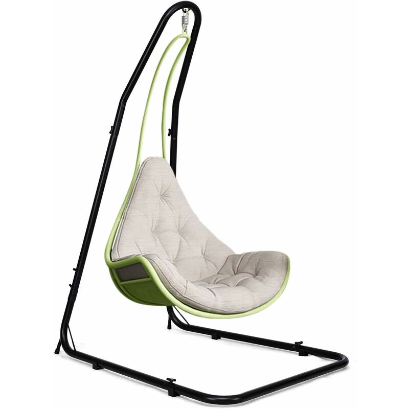 foto del prodotto sostegno per sedia sospesa 250cm supporto per appendere sedile sospeso dondolo, carico fino 150kg, altezza regolabile da 200 250cm, nero goplus