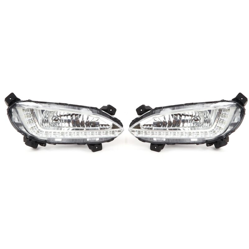 foto del prodotto sostituzione 2 fari fendinebbia a led per luci di marcia diurna per ix45 santa fe two hole 2013 2015 jeffergarden
