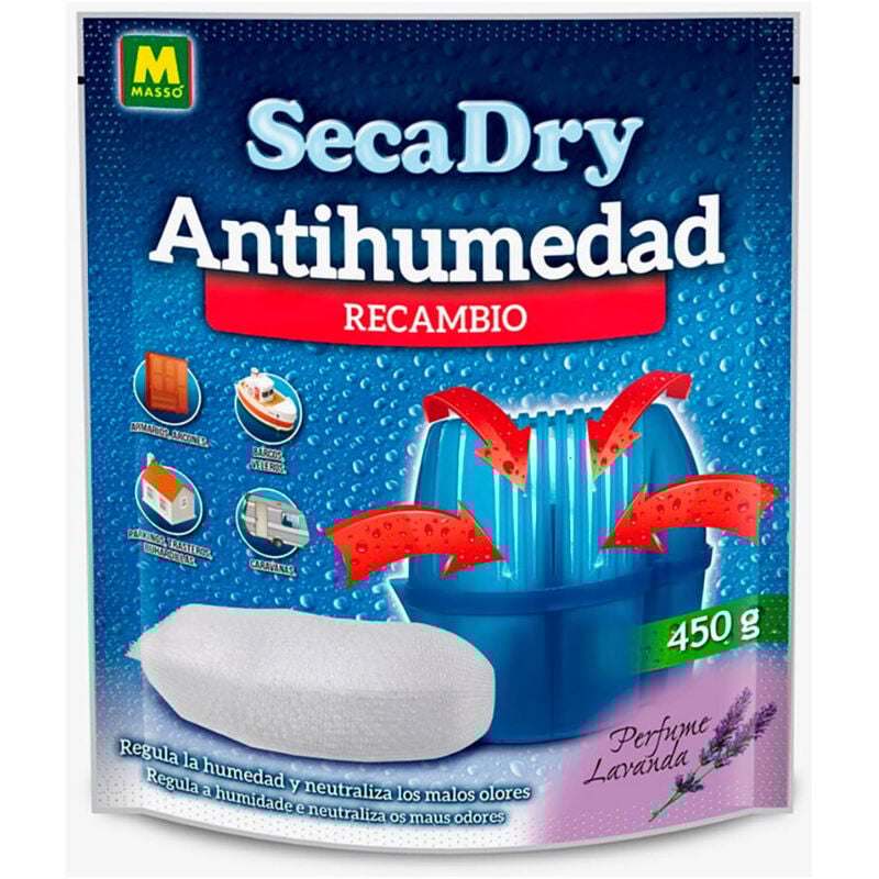 foto del prodotto sostituzione anti-umidità 450g - secadry - cloruro di calcio - blu
