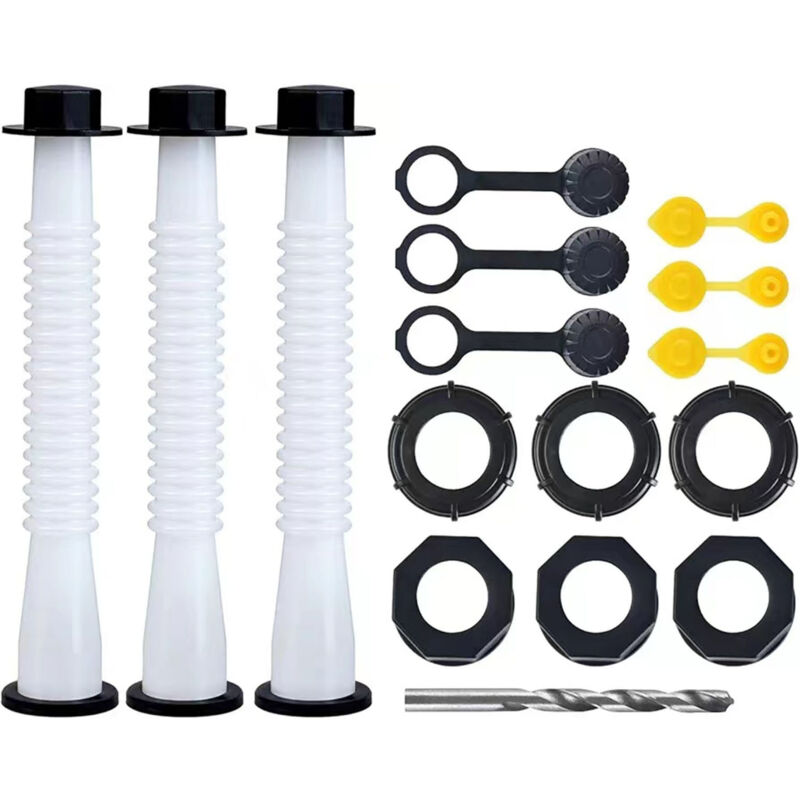 foto del prodotto sostituzione ugello serbatoio gas, ugello serbatoio gas, set di 3 bianco , con tappo sfiato serbatoio gas, guarnizione in gomma spessa, tappo