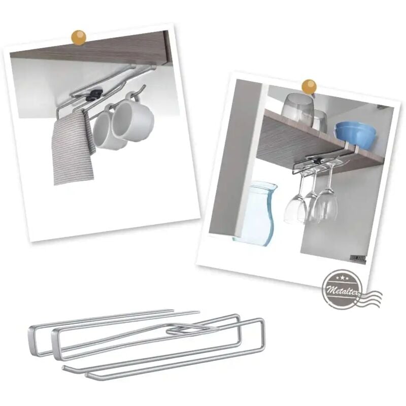 foto del prodotto sotto ripiano multifunzione da cucina per utensili tazze tazzine salva spazio
