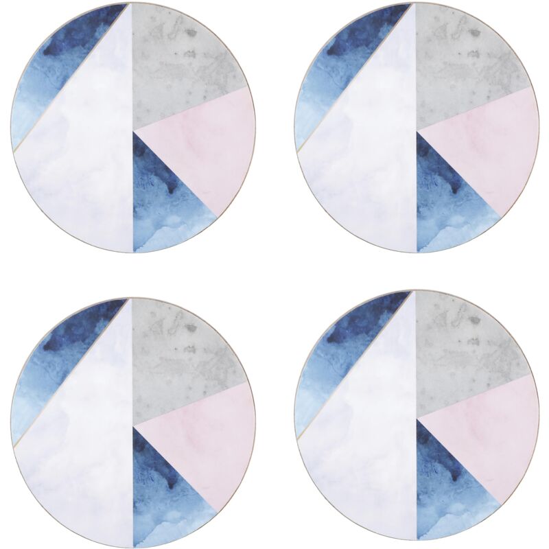 foto del prodotto sottobicchieri rotondi con retro in sughero, 12 cm, colore blu grigio creative tops
