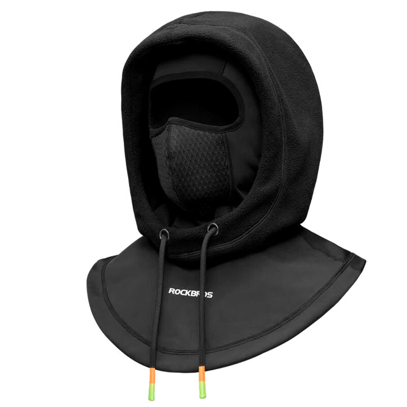 foto del prodotto sottocasco sportivo antivento e caldo con cappuccio per il trekking a motore nero