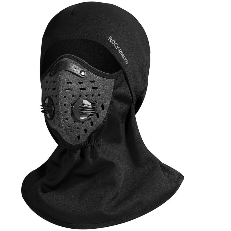 foto del prodotto sottocasco sportivo con maschera e filtro new velvet bicicletta motore sci trekking nero