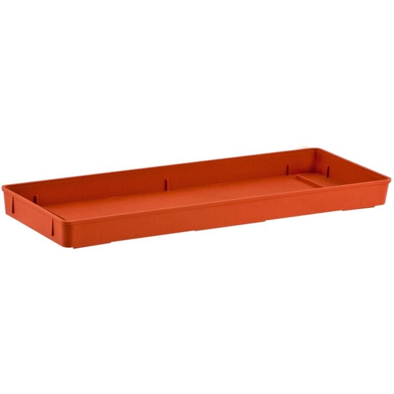 foto del prodotto sottocassetta sottovaso per gerani colore cotto lungo 30 cm.