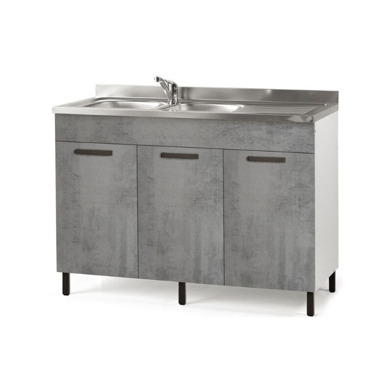 foto del prodotto sottolavello cucina componibile con ante 120 cm cemento,