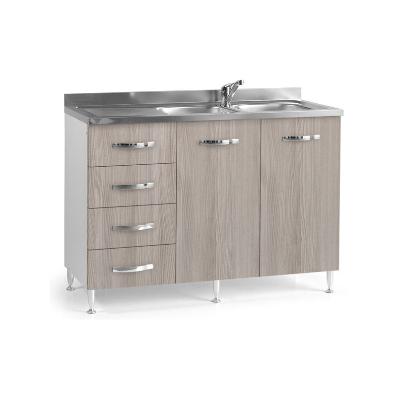 foto del prodotto sottolavello cucina montato con ante olmo 120 cm. mobili