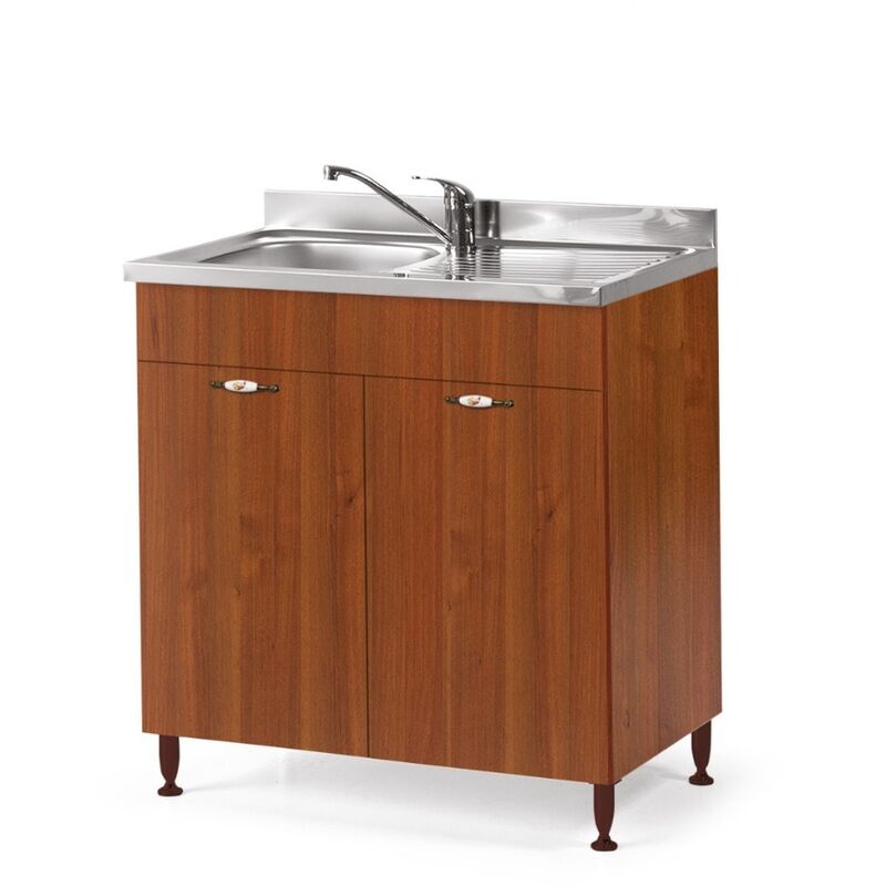foto del prodotto sottolavello per cucina noce antico 2 ante cm 80x50xh 85