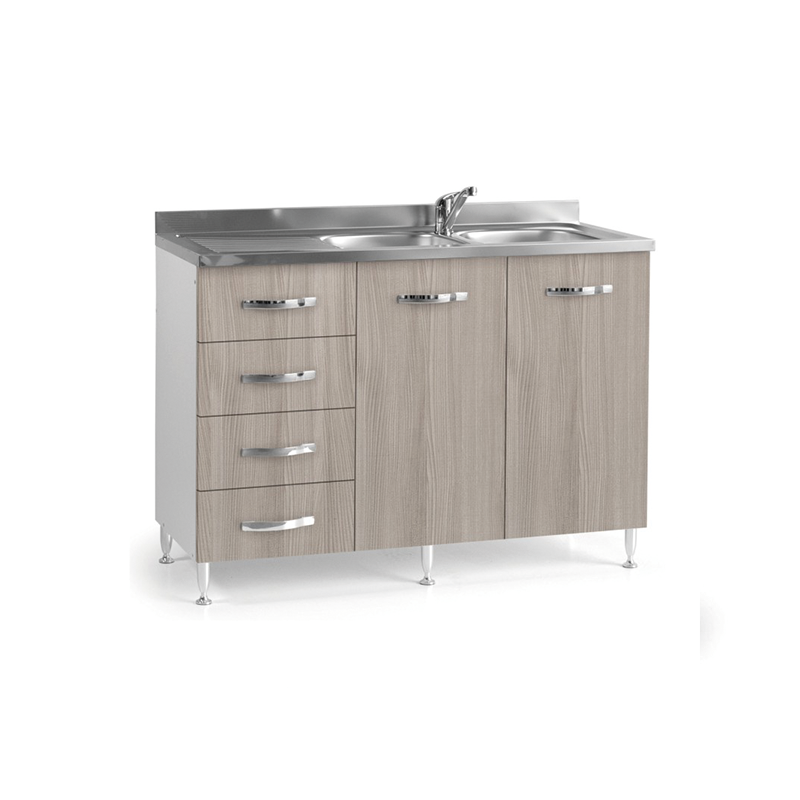 foto del prodotto sottolavello per cucina olmo 2 ante con cassetti sx cm 120x50xh 85