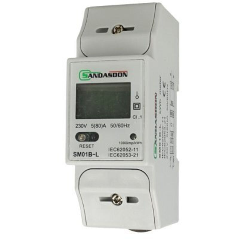 foto del prodotto sottolettore contatore di energia monofoase 2 din sd-sm01b-l5 80a