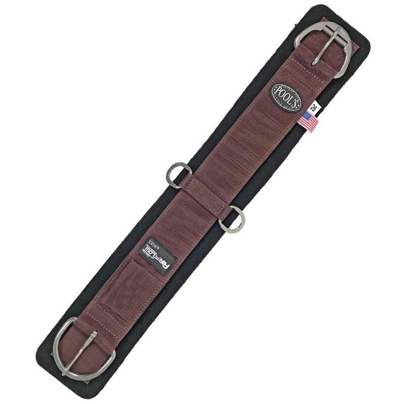 foto del prodotto sottopancia western pool's tessuto a strappo in neoprene con aerazione airflow e fibbie inox con roller 26'' 66 cm, marrone