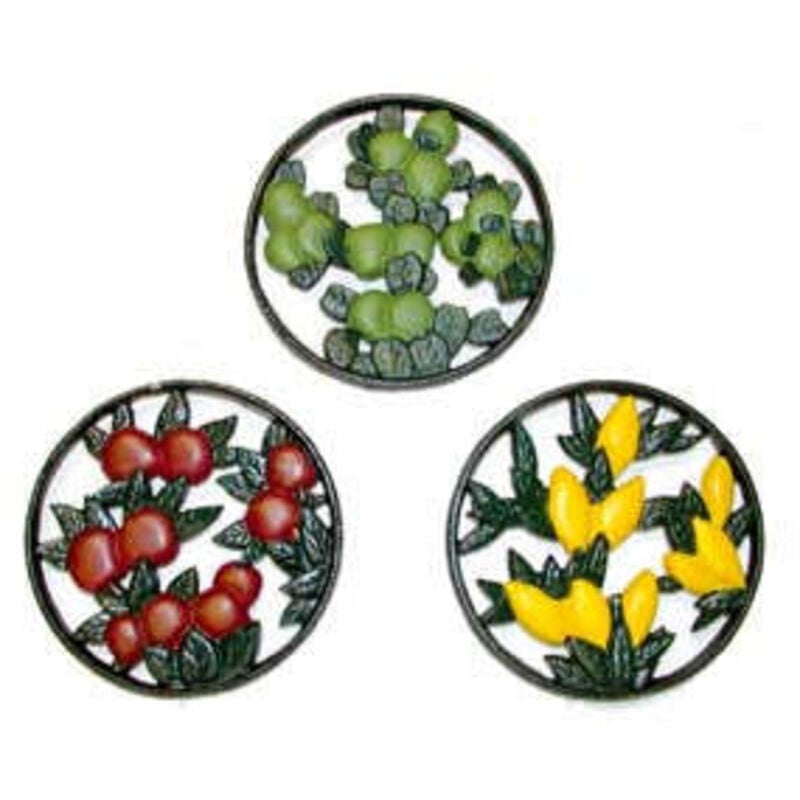 foto del prodotto sottopentole tondi in ghisa con decori - in set da pz.3 - fer 101066