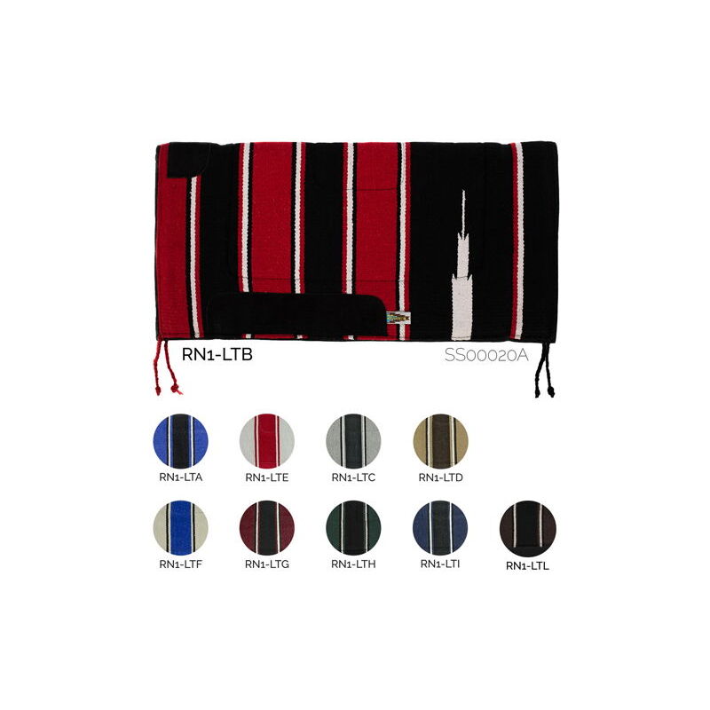 foto del prodotto sottosella western in tessuto navajo e feltro con rinforzi in pelle - marrone nero rn1-ltl