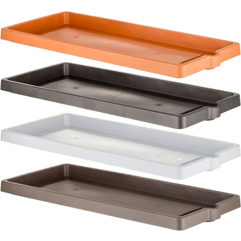 foto del prodotto sottovaso in resina con decoro effetto legno, 80 cm