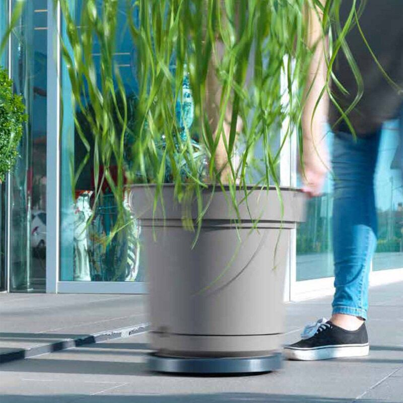 foto del prodotto sottovaso mover con ruote bidirezionali color antracite ad incastro 39 x h 2.6 cm