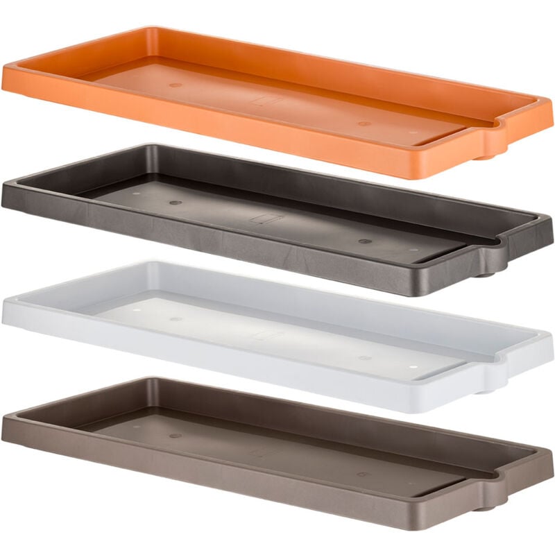 foto del prodotto sottovaso per fioriera rettangolare cm 94 x 36 x 5,5 cotto chiaro