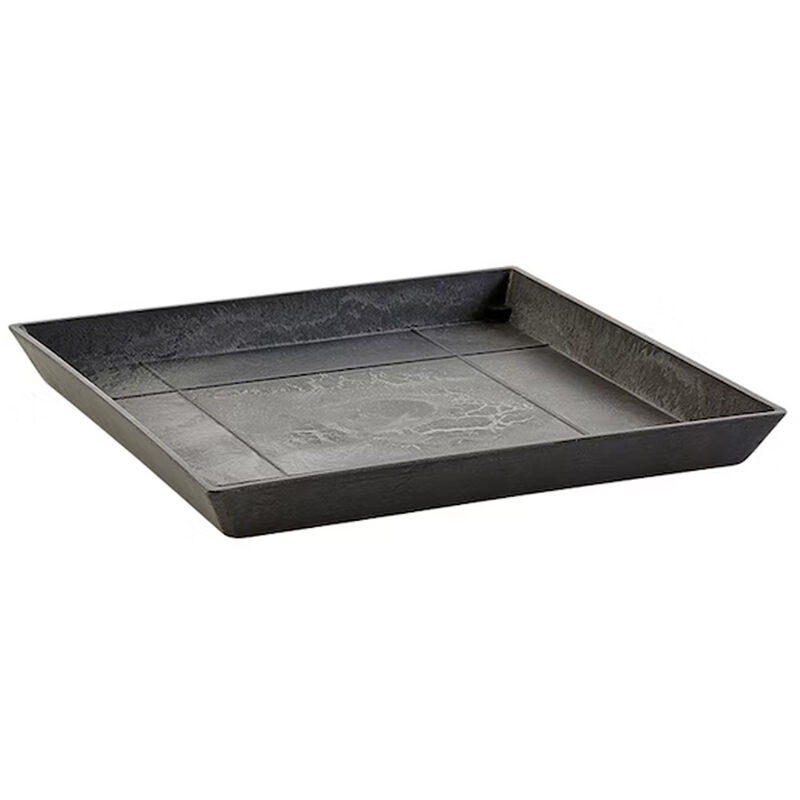 foto del prodotto sottovaso quadrato nero 40cm ecopots
