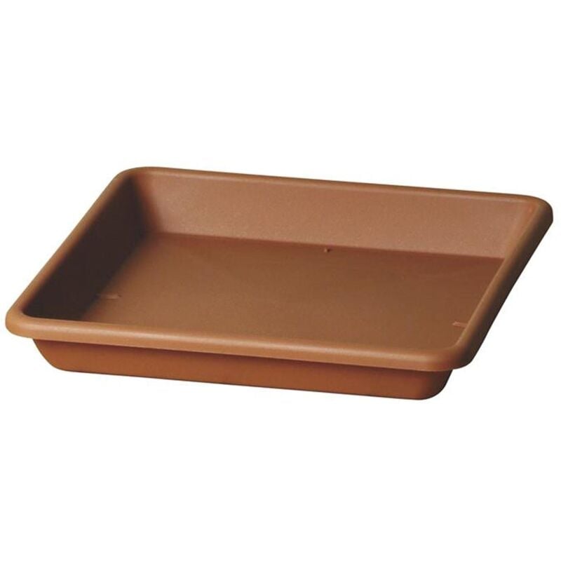 foto del prodotto sottovaso quadrato quadro basic per fiori e piante da esterno 29 cm bruno
