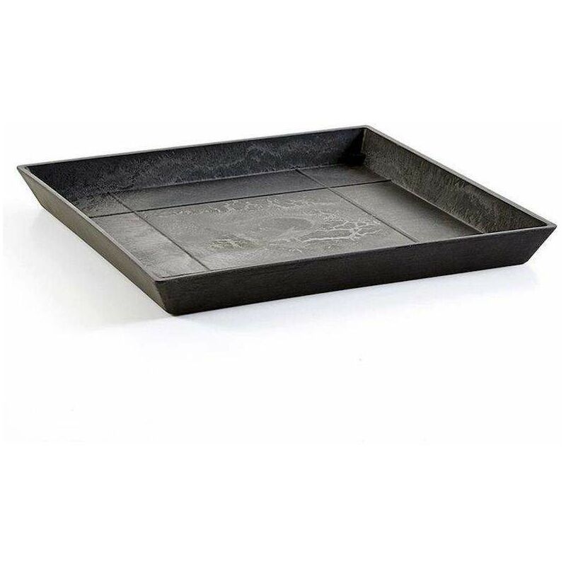 foto del prodotto sottovaso quadrato rotterdam grigio scuro 28cm ecopots