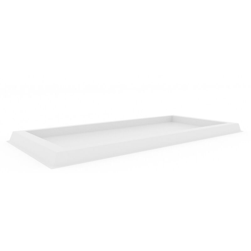 foto del prodotto sottovaso rettangolare 108,5x49 cm per vaso fioriera mod. matera colore bianco