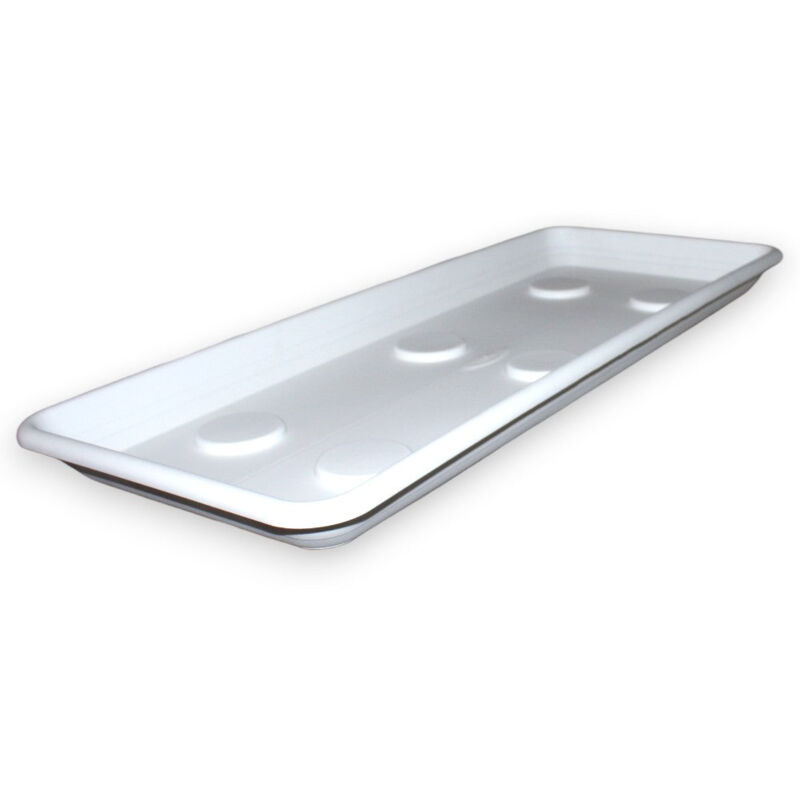foto del prodotto sottovaso rettangolare 95 cm in resina bianca resistente moderno da giardino