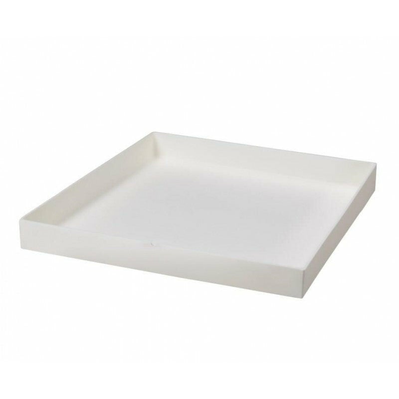 foto del prodotto sottovaso sottocubo schio in plastica per fiori e piante. bianco 30 cm