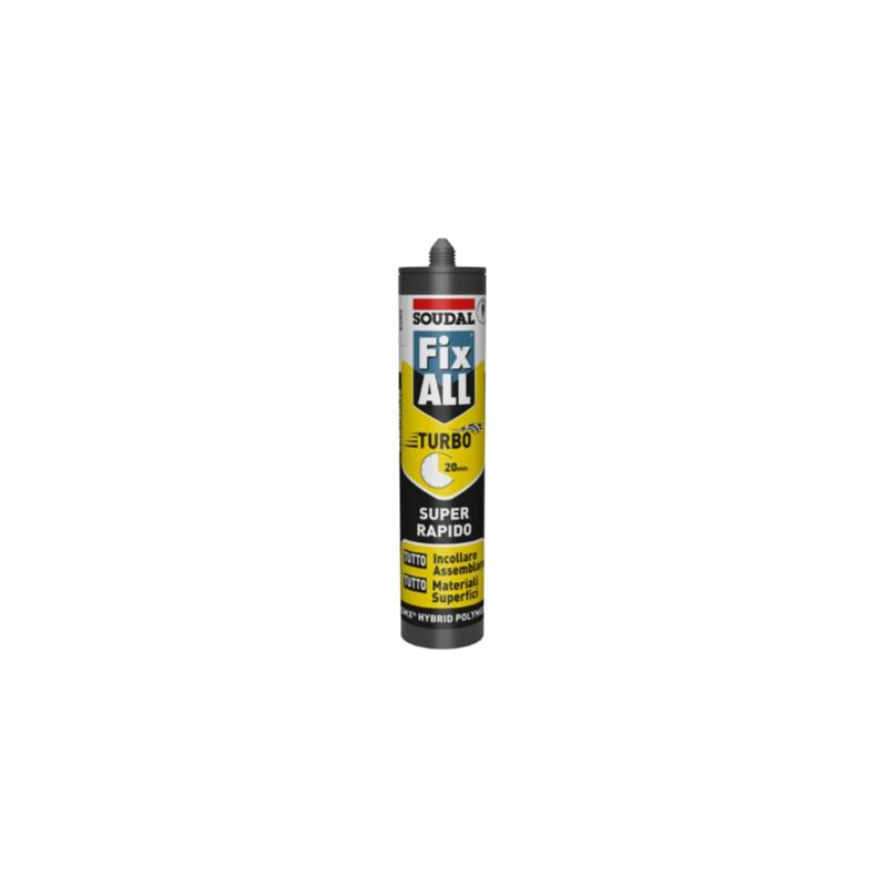 foto del prodotto soudal fix all turbo adesivo sigillante super rapido resistente acqua bianco 290 ml