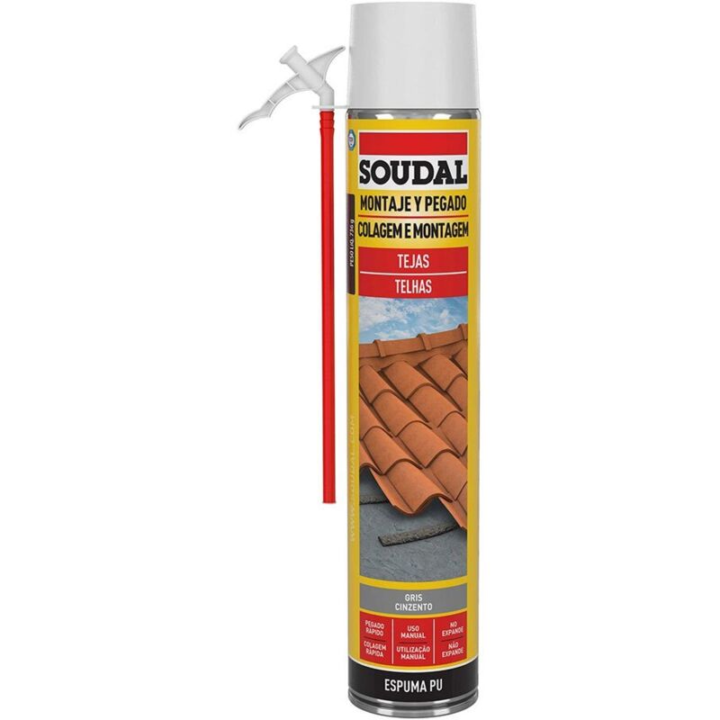 foto del prodotto soudal schiuma per piastrelle con cannula grigia 750ml
