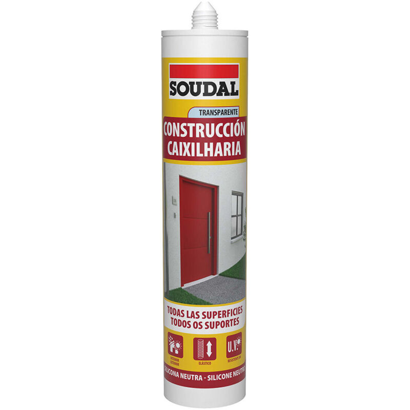foto del prodotto soudal silicone 115785 costruzioni trasparente 290 ml