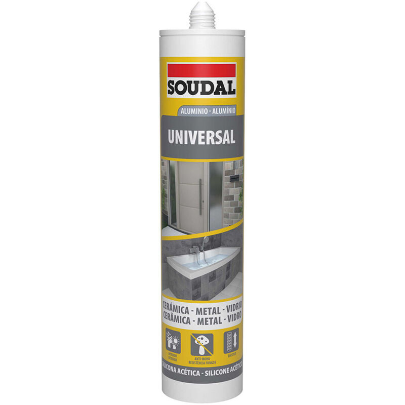 foto del prodotto soudal silicone 115924 universale argentato 280 ml