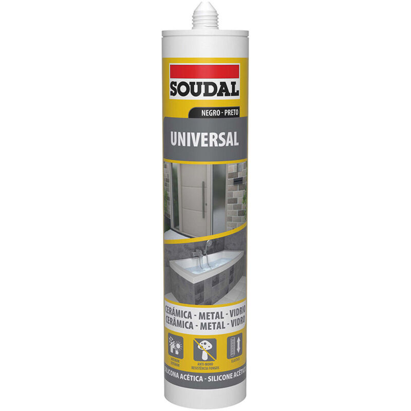 foto del prodotto soudal silicone 115926 universale nero 280 ml