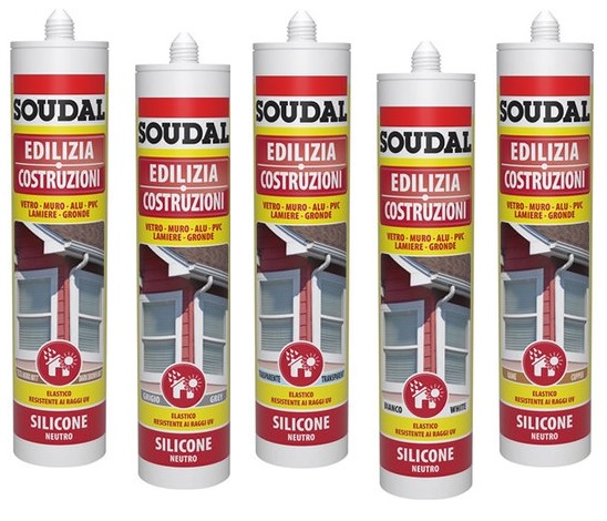 foto del prodotto soudal silicone neutro edilizia ml.300 testa moro ral8017