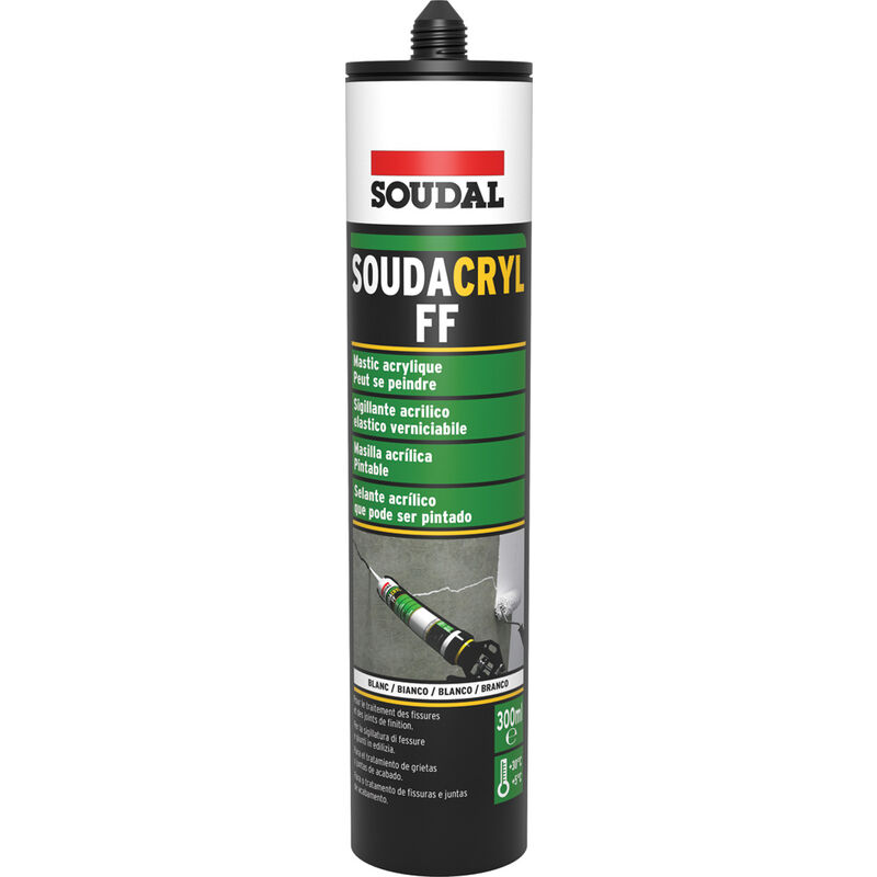 foto del prodotto soudal soudacryl ff bianco 300 ml sigillante acrilico elastico verniciabile