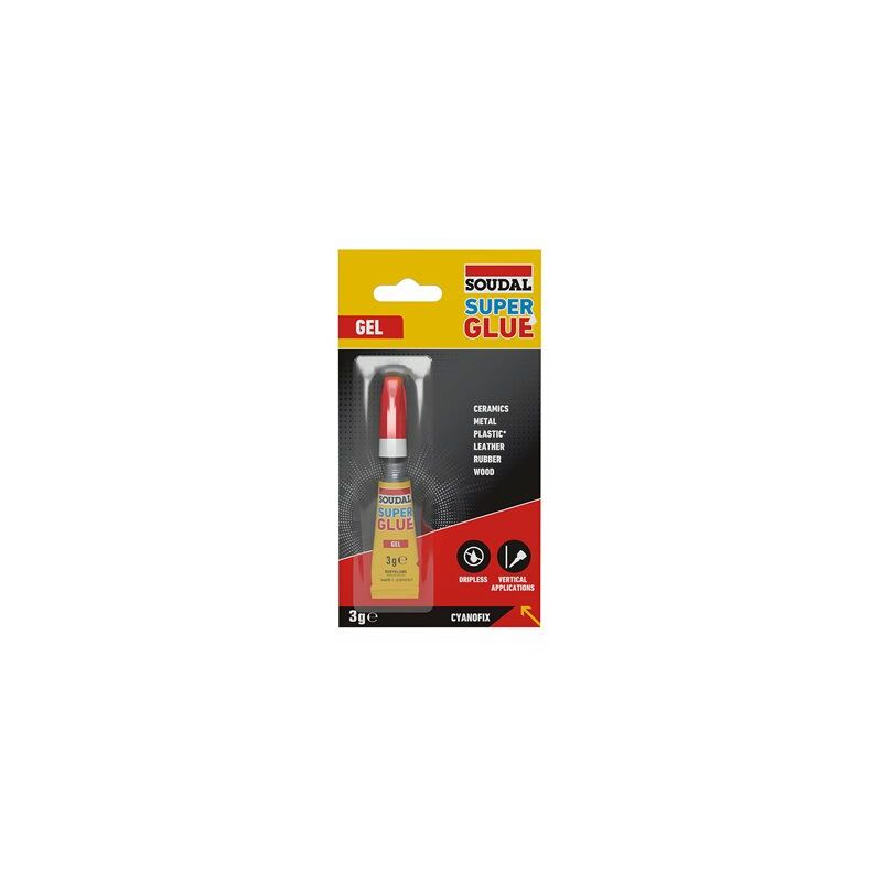 foto del prodotto soudal super glue gel adesivo istantaneo 3g 116390