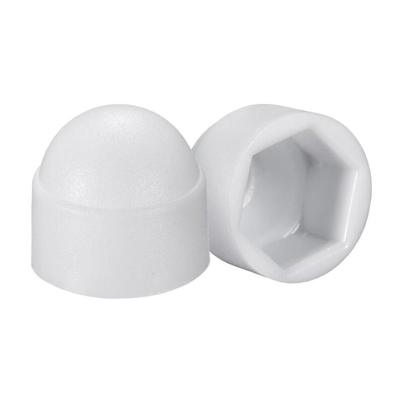 foto del prodotto sourcing map 25 pezzi copridado di protezione m8 copribullone tappo esagonale 13 mm vite coperchio a cupola in plastica bianco