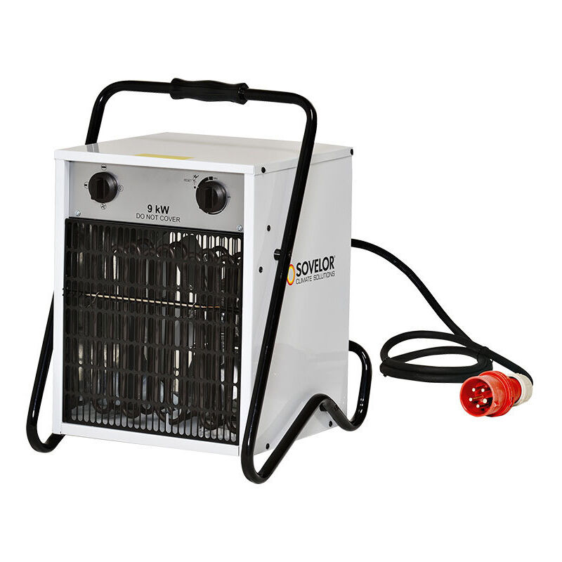 immagine 0 del prodotto sovelor riscaldatore elettrico portatile ad aria forzata con termostato ambiente integrato 9 kw 800m3 h 380v trifase b9c s