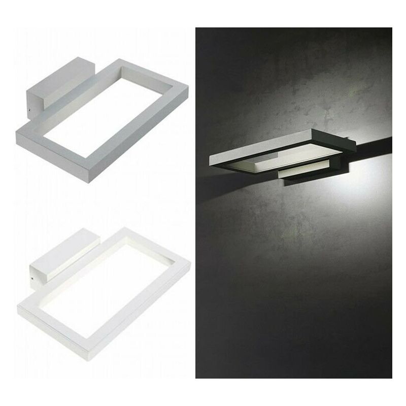 foto del prodotto sovil applique da esterno led lampada parete illuminazione giardino cornice deco colore alluminio
