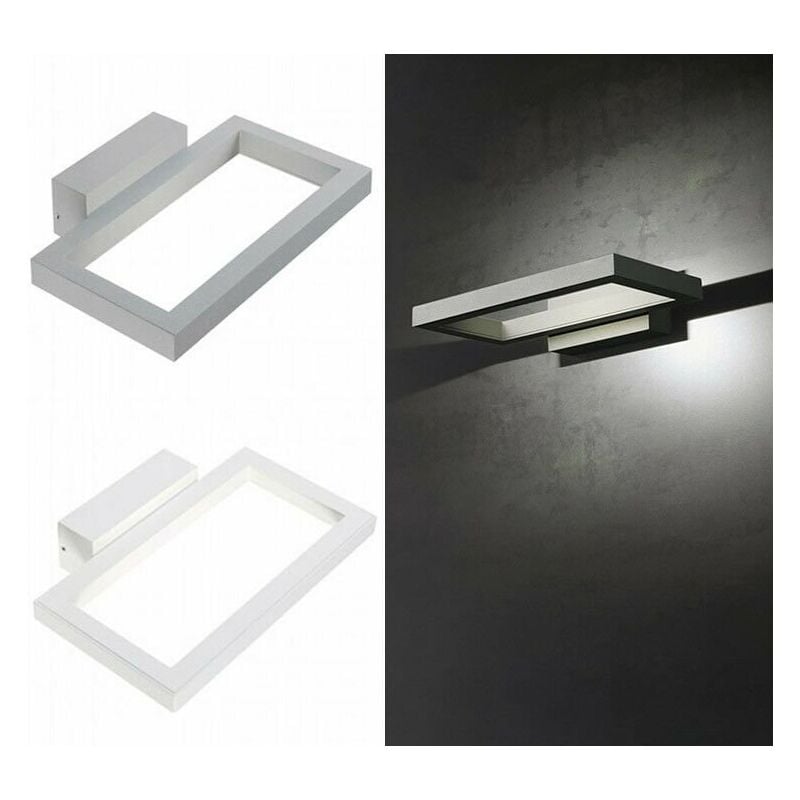 foto del prodotto sovil applique da esterno led lampada parete illuminazione giardino cornice deco colore bianco