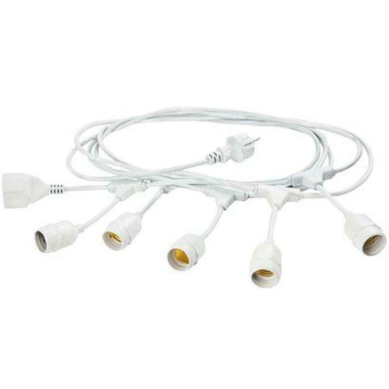 foto del prodotto sovil catena luminosa cordone con portalampade bianco 5 mt enjoy 230 02