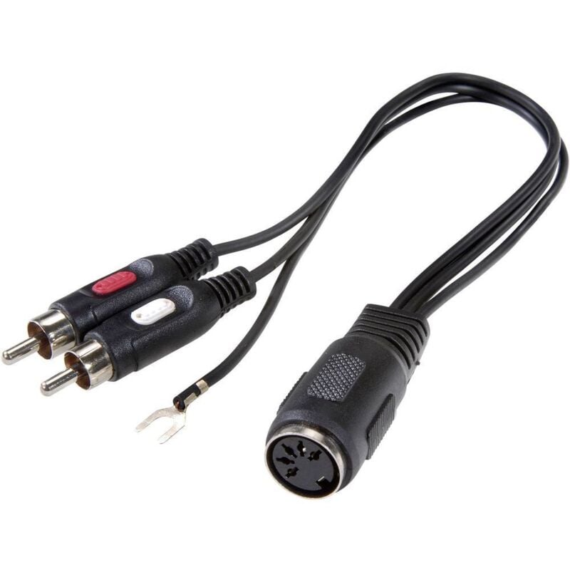 foto del prodotto sp 7869832 rca attacco din audio adattatore a y 1x presa din 5 poli 2x spina rca nero speaka professional