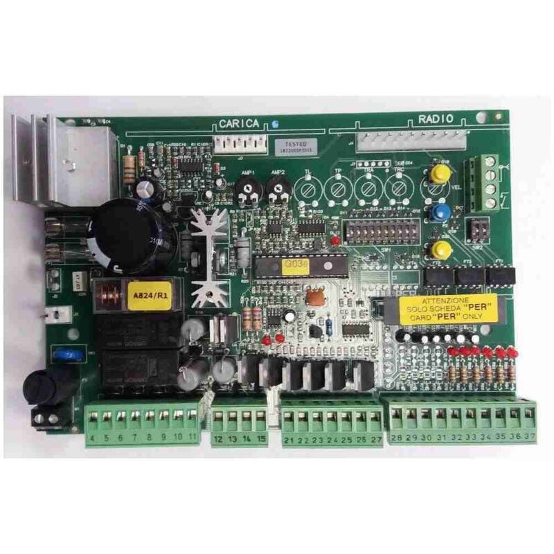 foto del prodotto sp081-b scheda centrale quadro comando 2 motori 24v a824 ricambio originale nice sp081-b