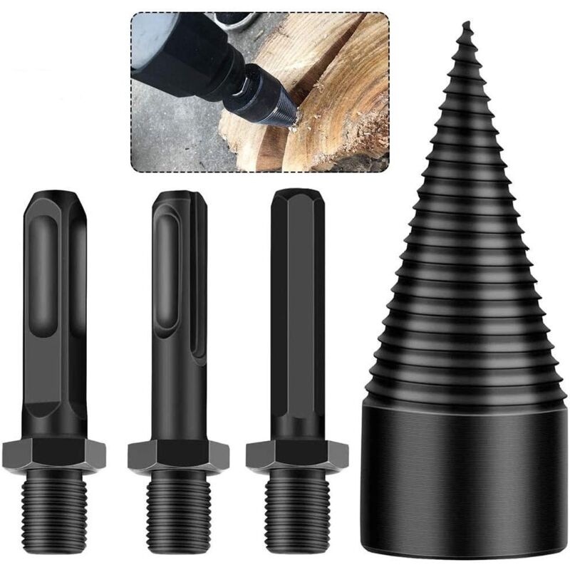 foto del prodotto spaccalegna conico per trapano per legno e taglierina per legna da ardere spaccalegna conico in acciaio ad alta velocit da 42 mm a 16 cm