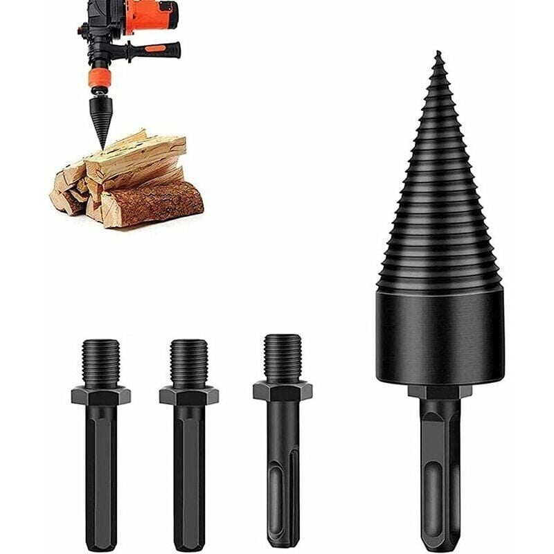 foto del prodotto spaccalegna da 32 mm spaccalegna, spaccalegna spaccalegna utensile da taglio per legno cono a vite per trapano resistente con gambo esagonale