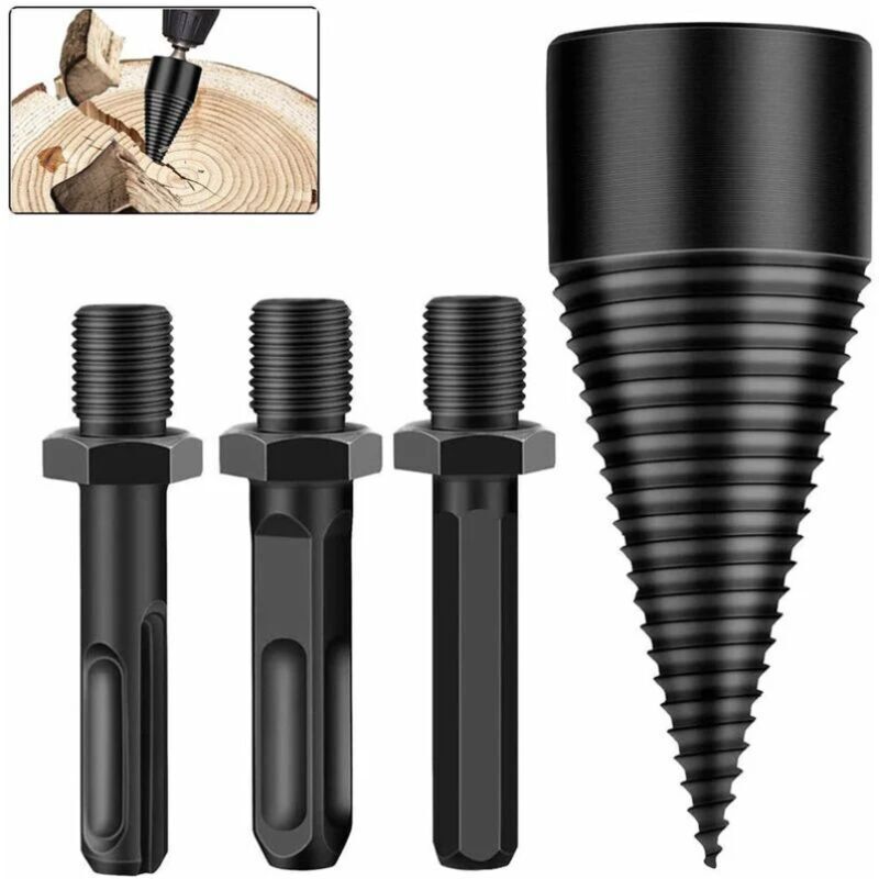 foto del prodotto spaccalegna, punta da trapano per spaccalegna da 42 mm, spaccalegna conico per trapano per legno e fresa per legno, utensile per macinazione del