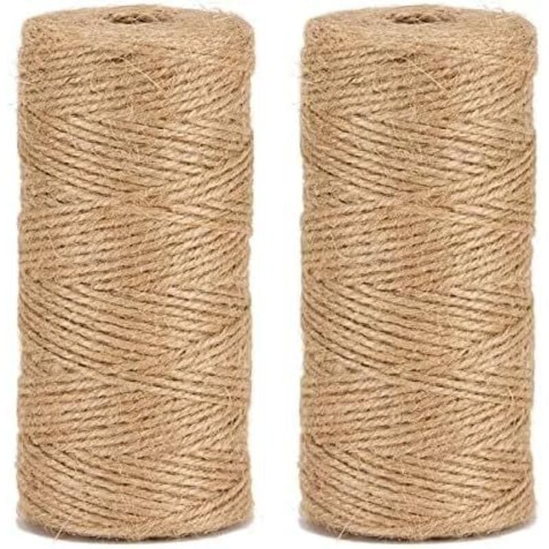 foto del prodotto spago di iuta naturale 1,5 mm 100 m per giardinaggio, fai da te, artigianato bjn100, naturale confezione da 2 lablanc